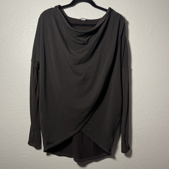 Athleta Tops - ATHLETA Purana Wrap Sweatshirt Oversized in Charcoal Grey Heather XXS